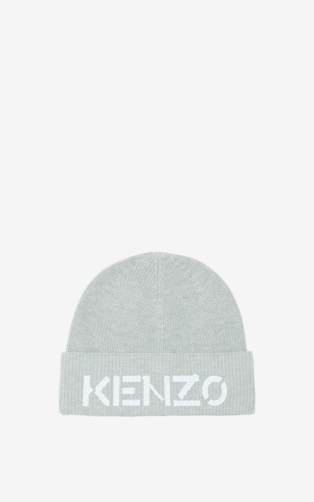 Gorro Kenzo Logo knit Feminino - Cinzentas | 083PFXSKE